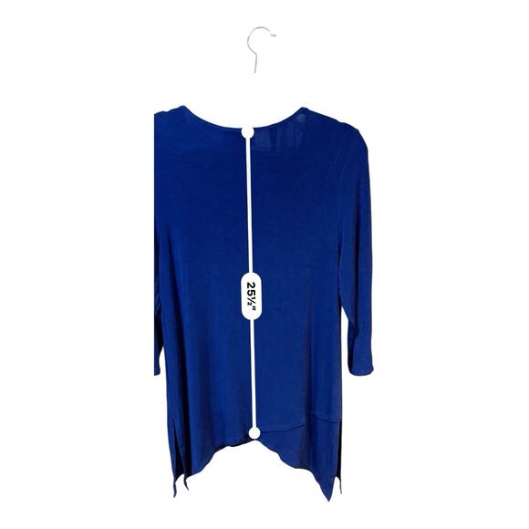 Chicos Travelers Size 3(XL) Royal Blue Trapeze Tunic wrinkle free Liquid Knit - Picture 5 of 7